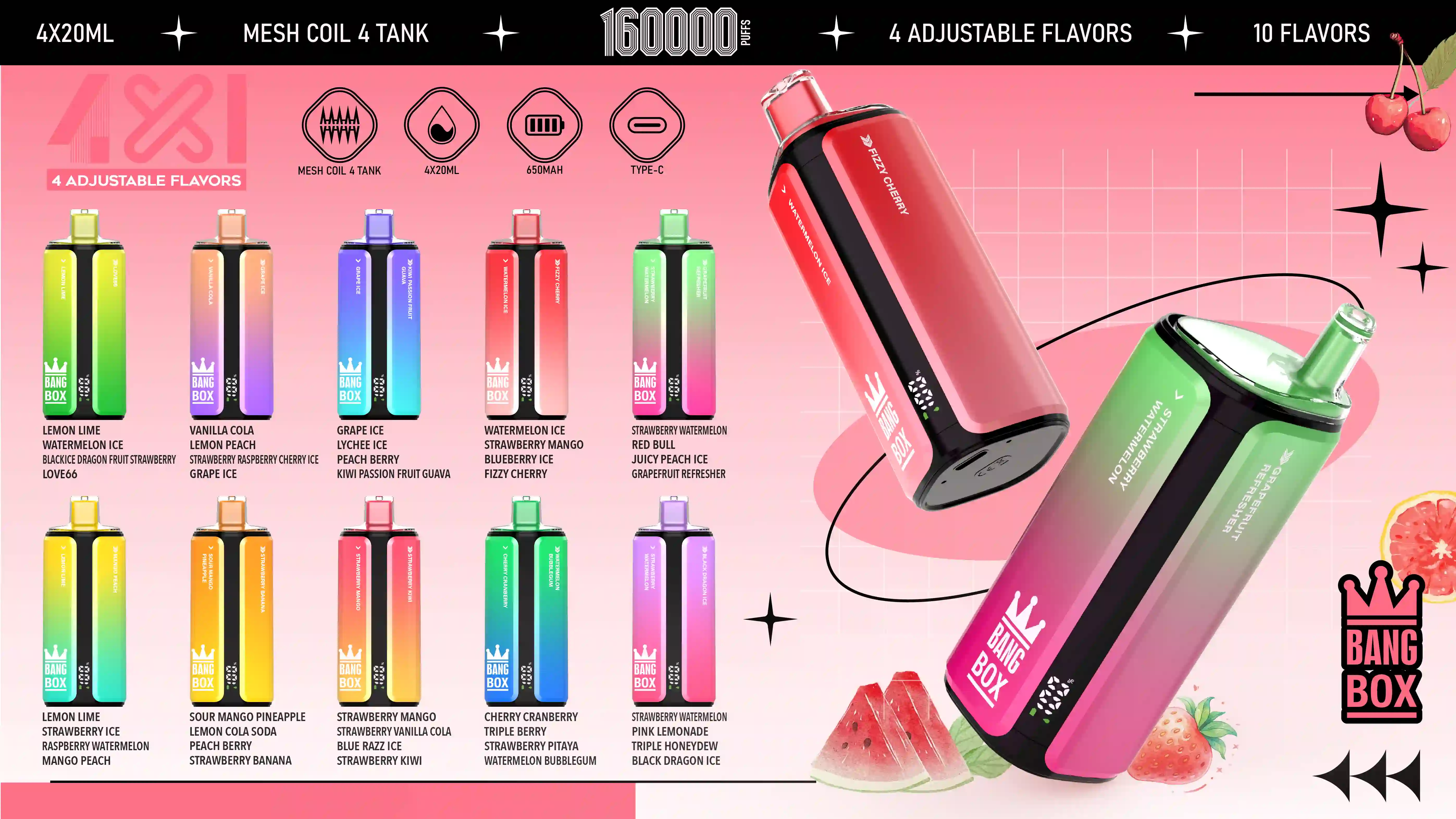 BANG BOX 160k Puffs 4in1 Vape prezz puff